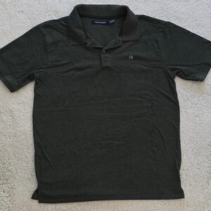 Calvin Klein Jeans Boys Polo Shirt Size LG 18 20 Dark Green CK Logo Short Sleeve
